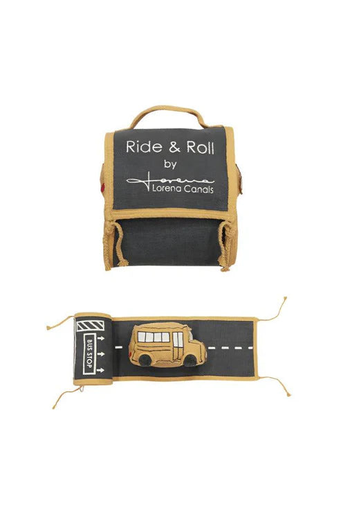 Ride & Roll School Bus – Jeu imaginatif bus en peluche avec chemin en toile