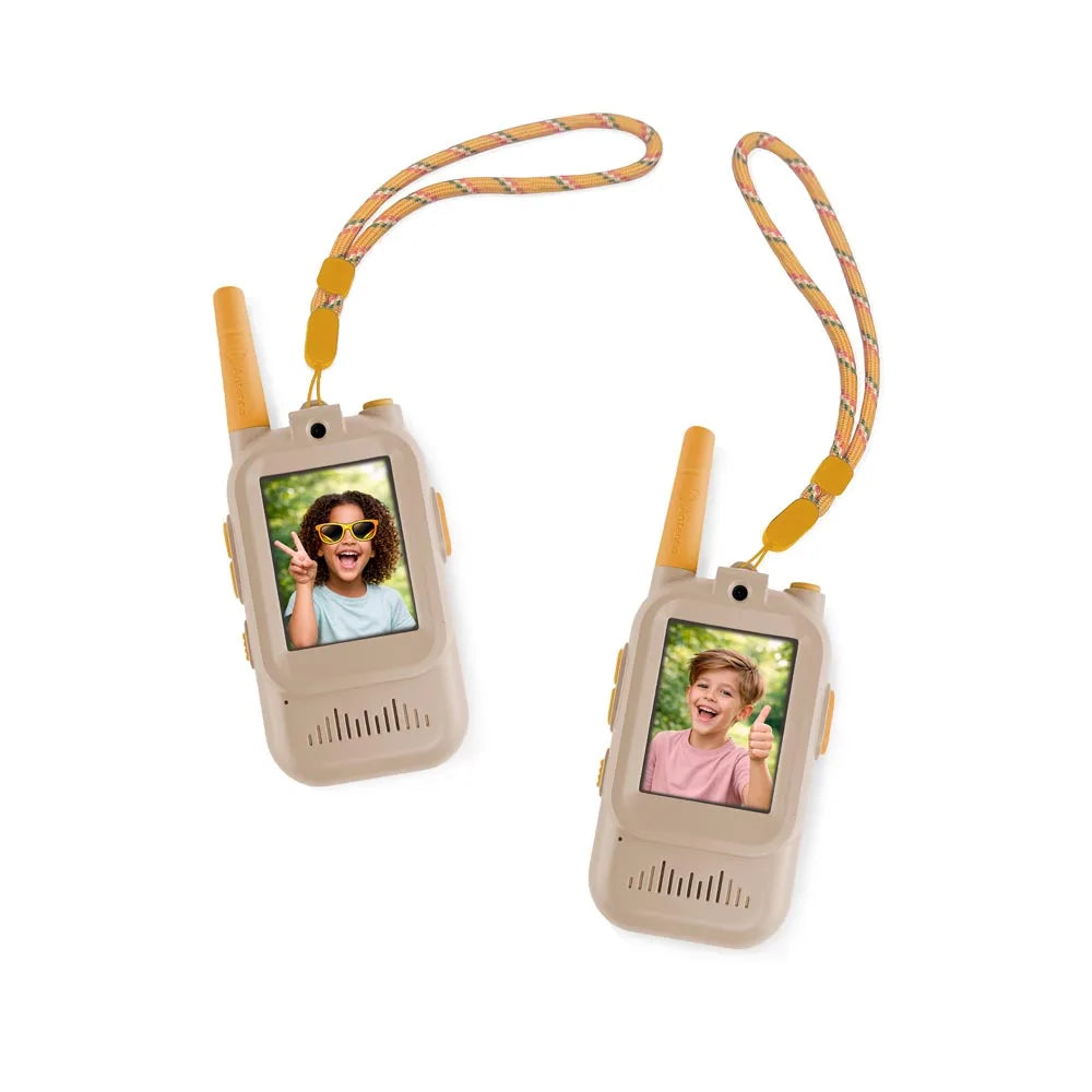 Talkie Walkie Vidéo Enfant ZAZU – Lot de 2 avec Écran Couleur, Portée 300 m