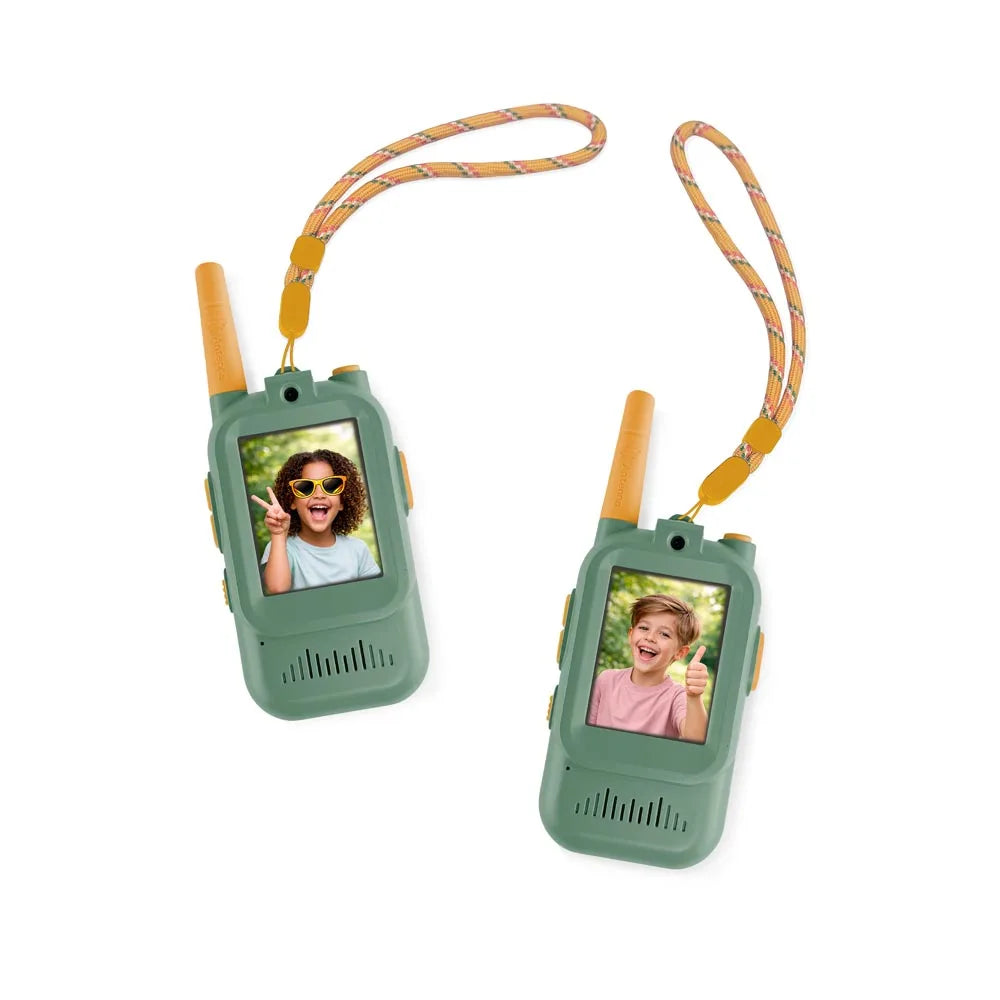 Talkie Walkie Vidéo Enfant ZAZU – Lot de 2 avec Écran Couleur, Portée 300 m