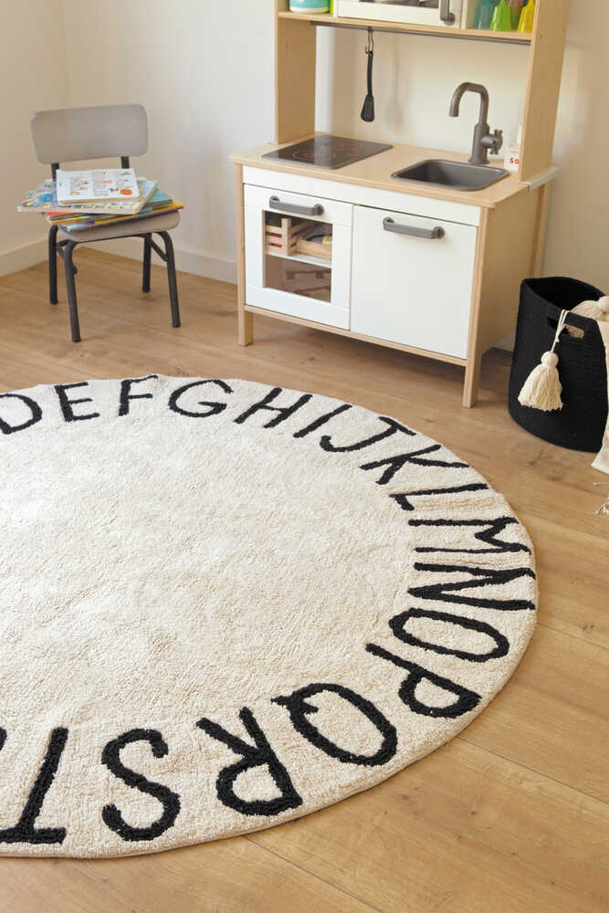 Tapis Lavable ABC Natural Black – Lorena Canals