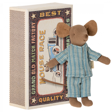 Big brother mouse in matchbox Maileg