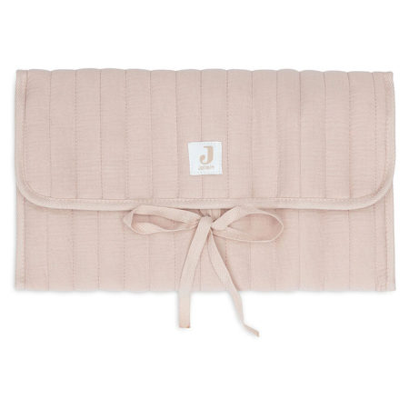 Tapis à langer nomade gaze de coton rose Jollein