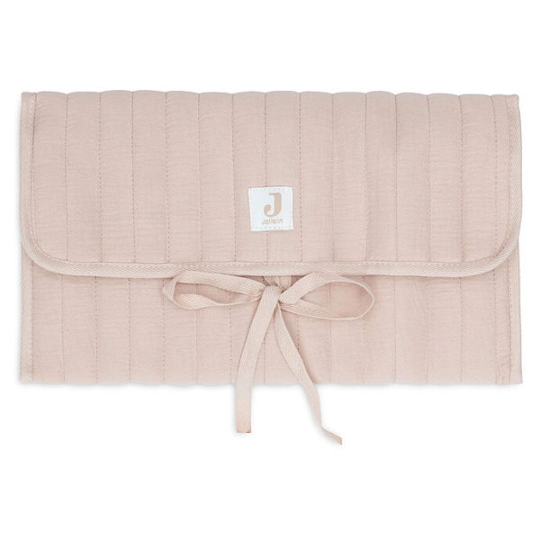 Tapis à langer nomade gaze de coton rose Jollein