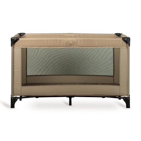 Lit pliant 120 x 60 cm - Beige - matelas - réhausseur