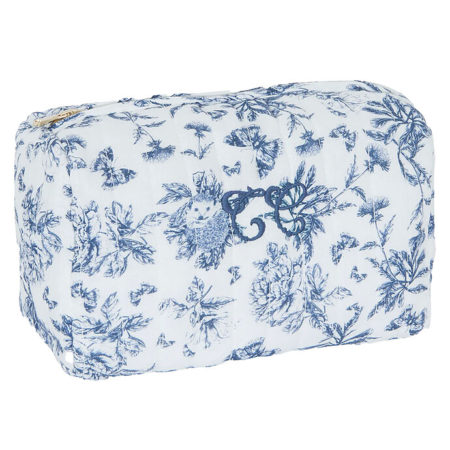 Trousse de Toilette - Toile de Jouy Bleu Tartine et Chocolat